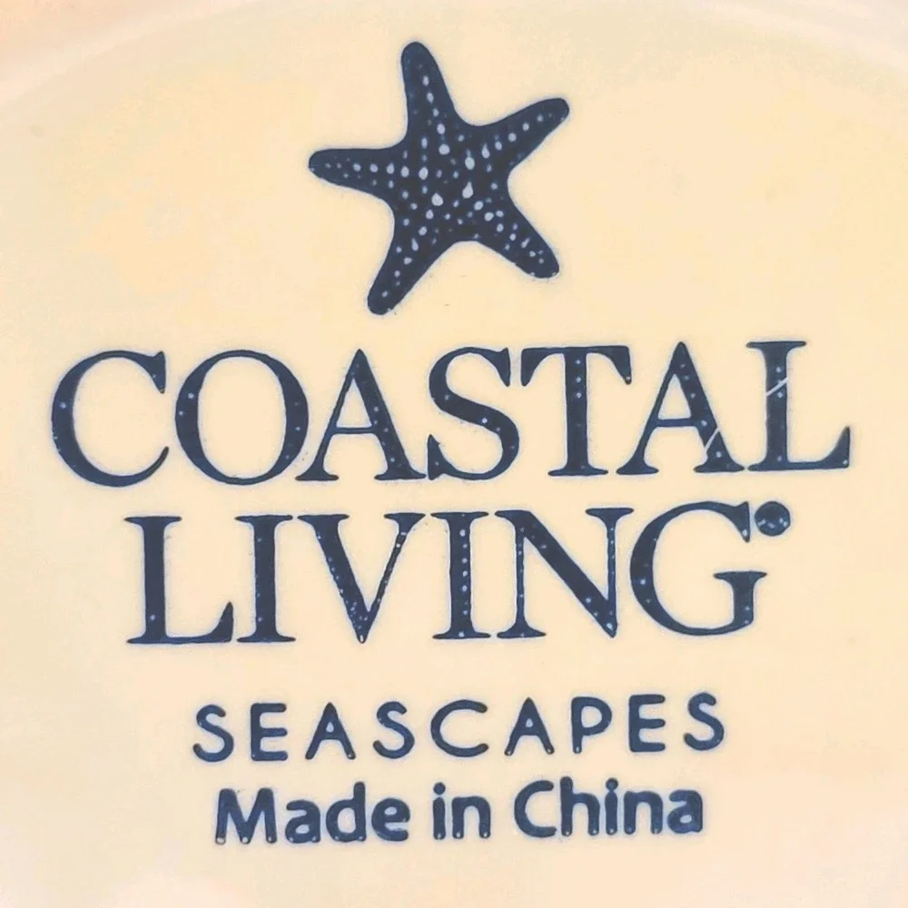 Coastal Living Seascapes White Fish Vase Ceramic Coastal Beach Nautical Decor